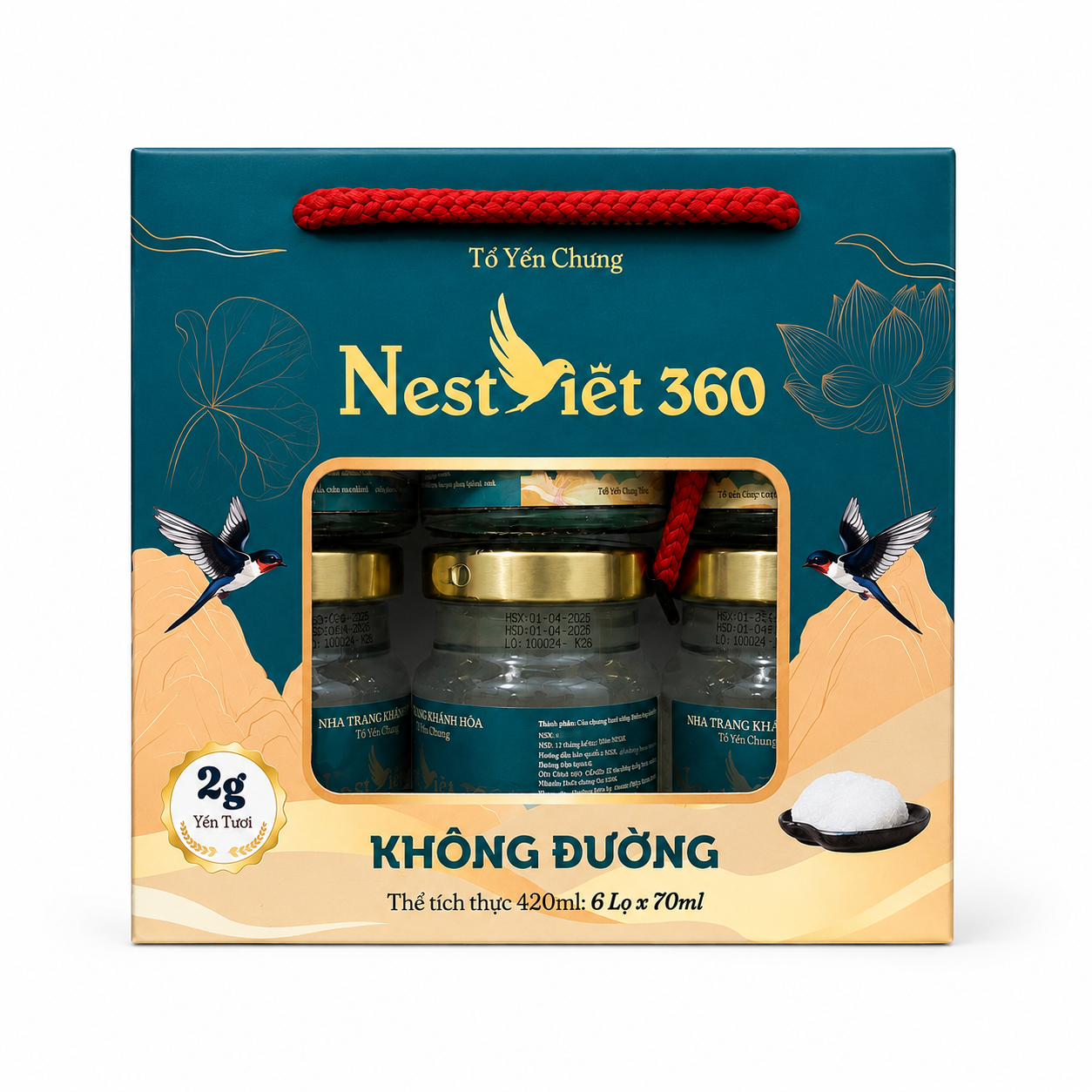 Xách 6 Hũ Yến Không Đường 2g | Nest Việt 360