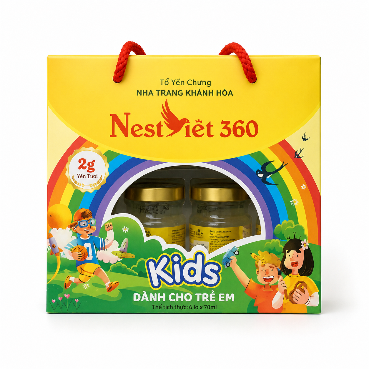 Yến Sào Kids Vàng 2g Xách 6 Hũ Cho Bé | Nest Việt 360