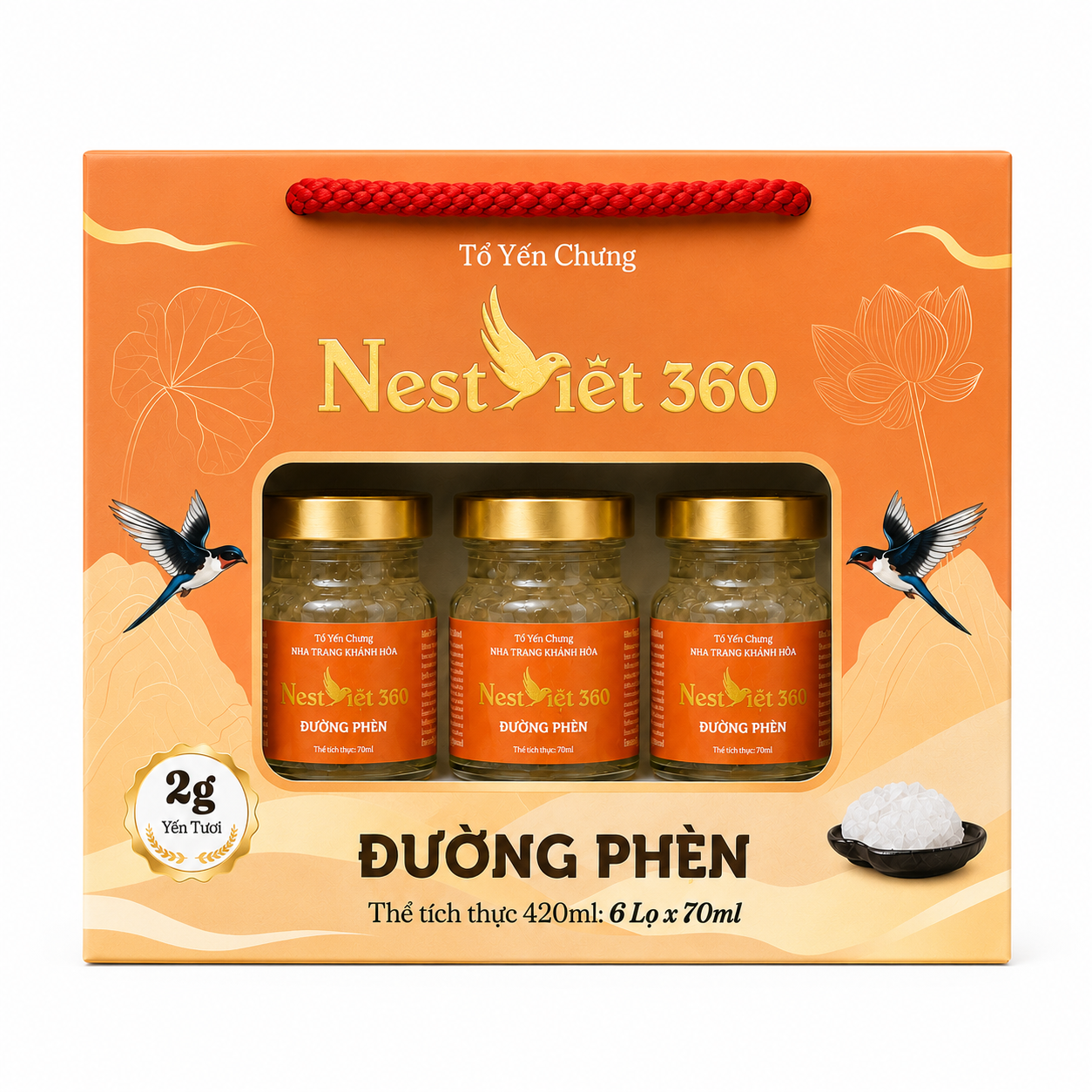 Xách 6 Hũ Yến Đường Phèn 2g | Nest Việt 360