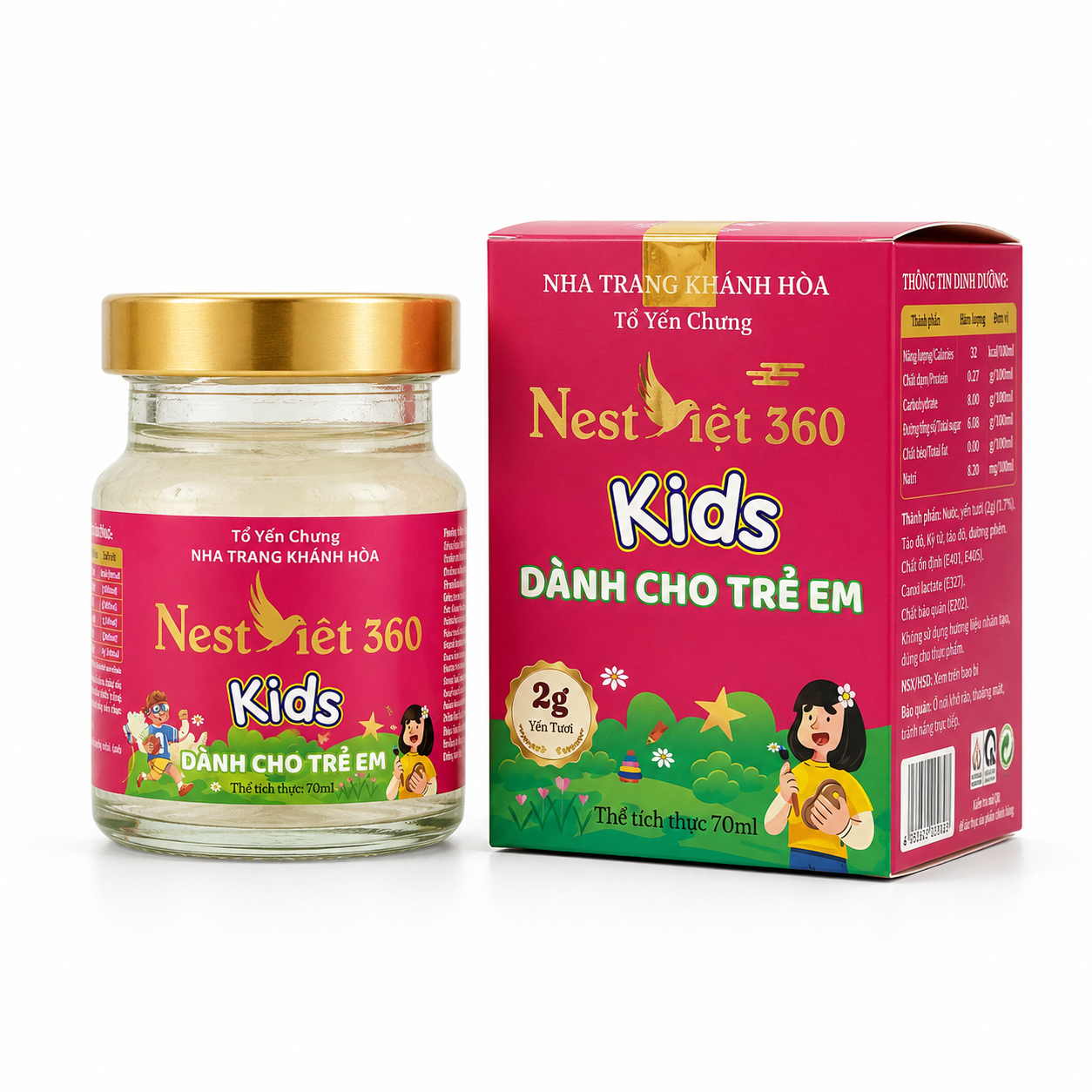 Yến Sào Kids Hồng 2g Hũ 70ml Cho Bé | Nest Việt 360 - Ảnh 2