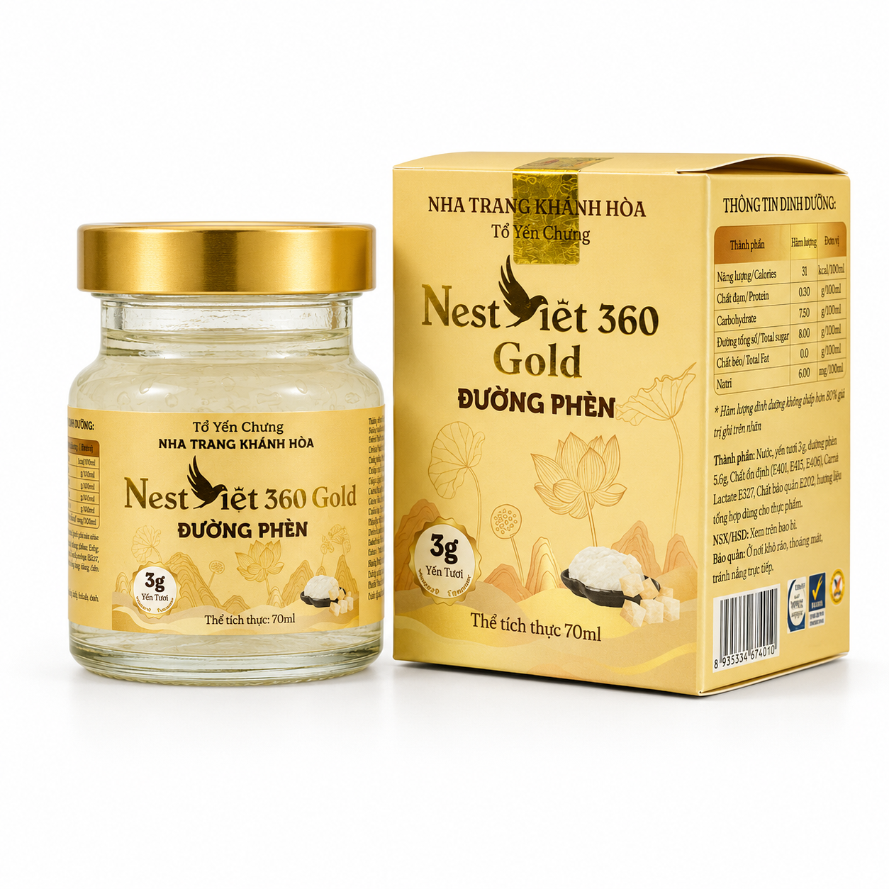 Yến Sào Đường Phèn 3g Hũ 70ml | Nest Việt 360 - Ảnh 2