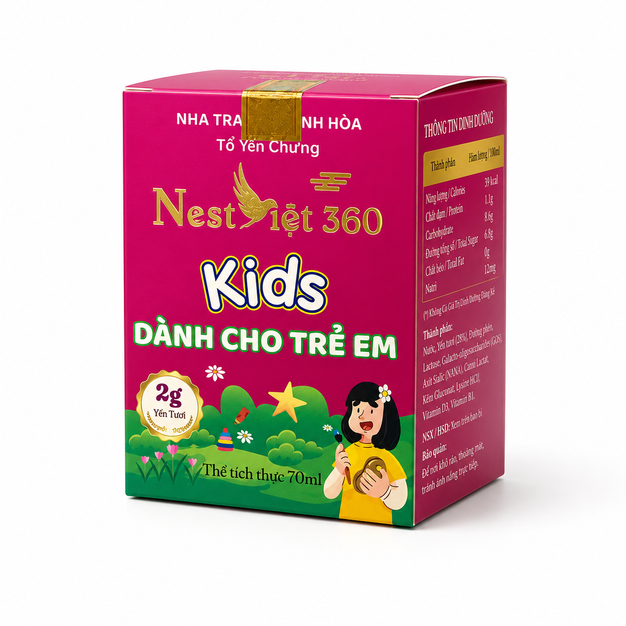 Yến Sào Kids Hồng 2g Hũ 70ml Cho Bé | Nest Việt 360 - Ảnh 4