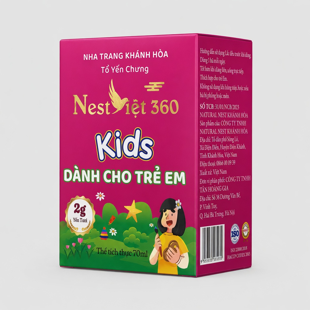 Yến Sào Kids Hồng 2g Xách 6 Hũ Cho Bé | Nest Việt 360 - Ảnh 6