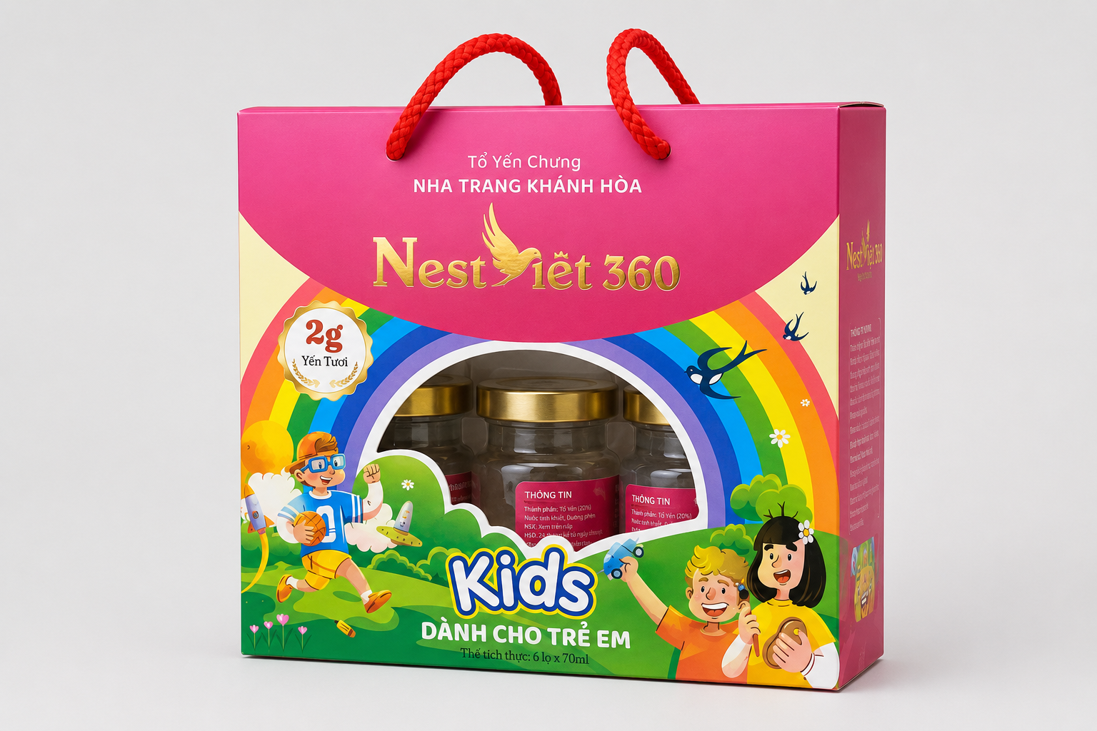 Yến Sào Kids Hồng 2g Xách 6 Hũ Cho Bé | Nest Việt 360 - Ảnh 7
