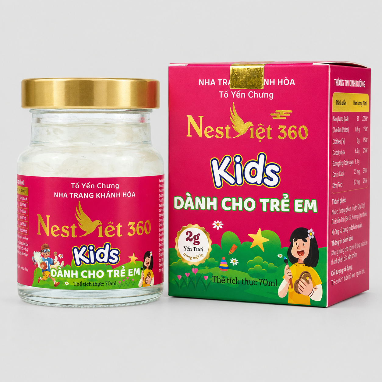 Yến Sào Kids Hồng 2g Xách 6 Hũ Cho Bé | Nest Việt 360 - Ảnh 5
